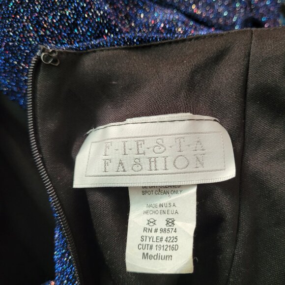 Fiesta Fashion Blue Sparkle Full Length Dress Size Medium - Picture 12 of 12